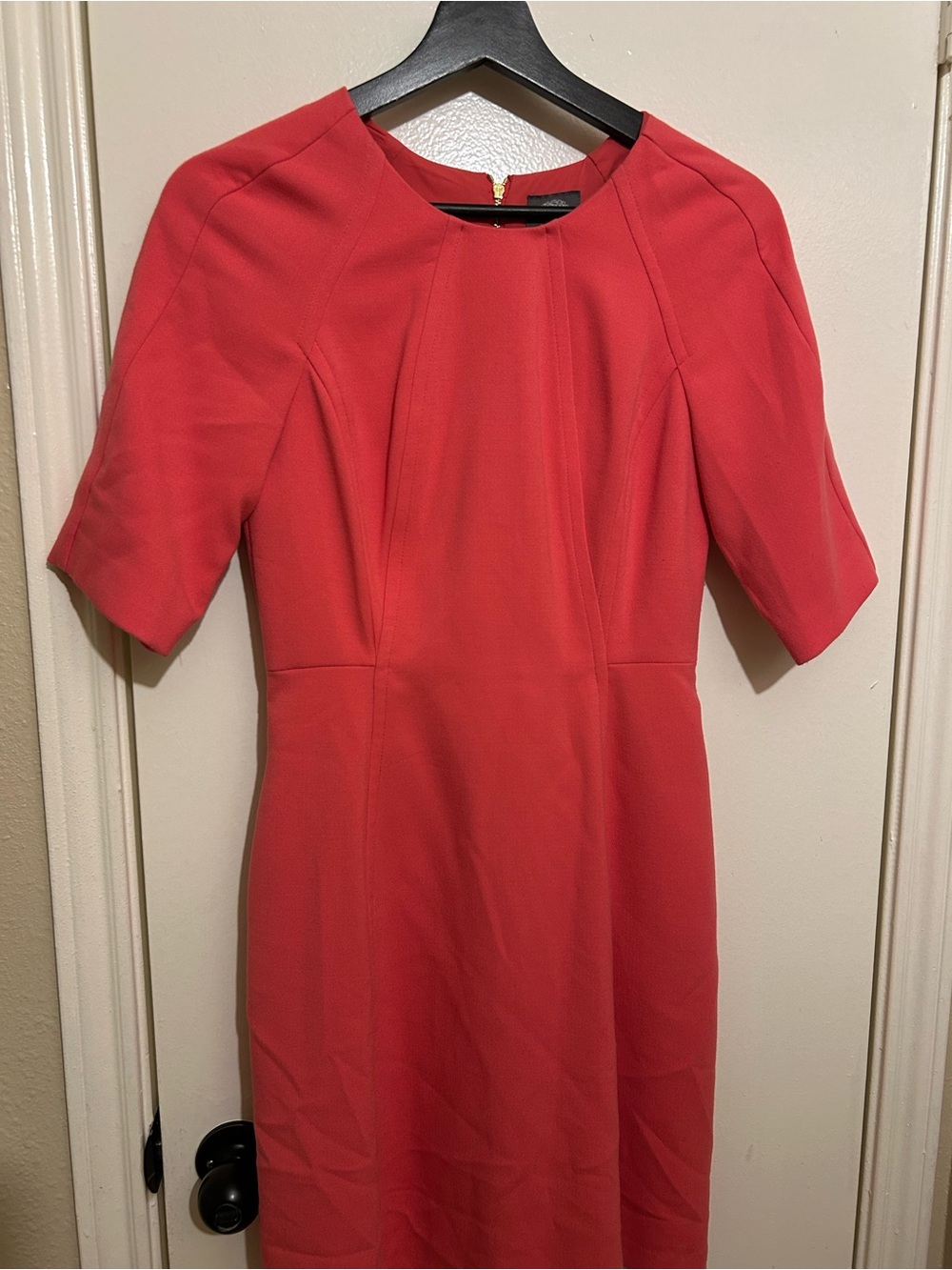 Vince Camuto Coral- Pink Midi Sheath Dress